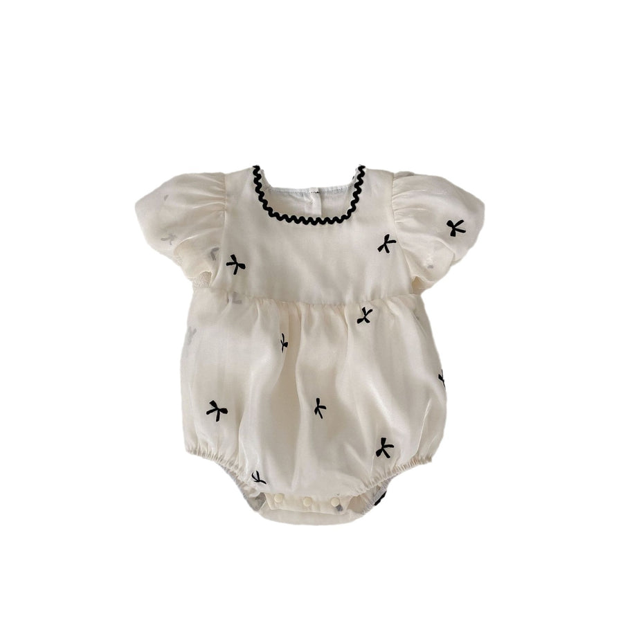 Cute Baby Girls' Matching Outfits with Bowknot Puff Sleeve Romper and Tulle Dress, Summer Princess Dress for Toddlers