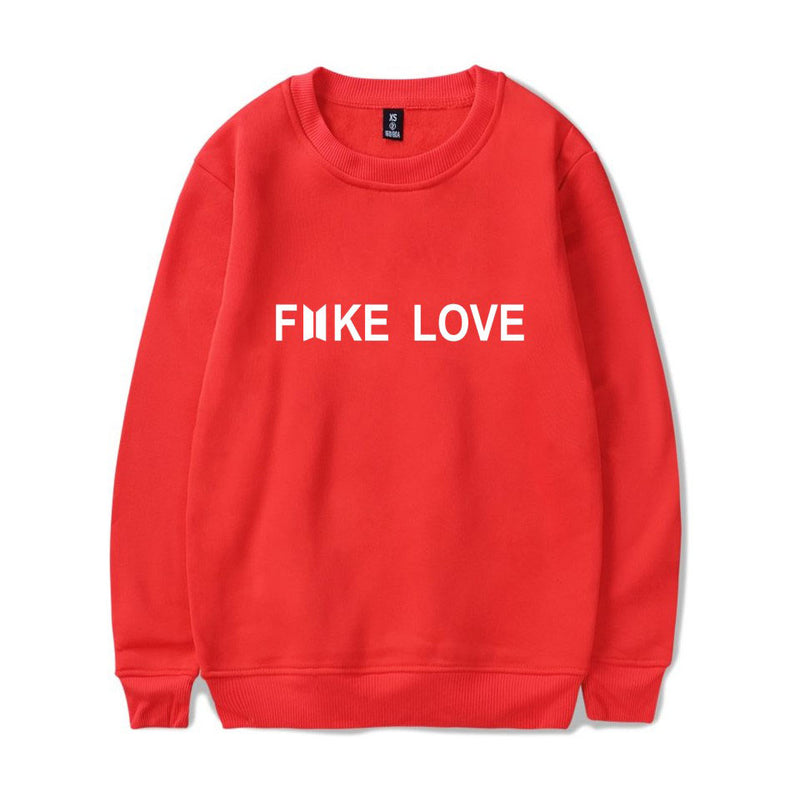 BTS Hoodies Women Kpop Fake Love Clothes Pullovers Casual Long Sleeve Sweatshirt Oversized Sweatshirt