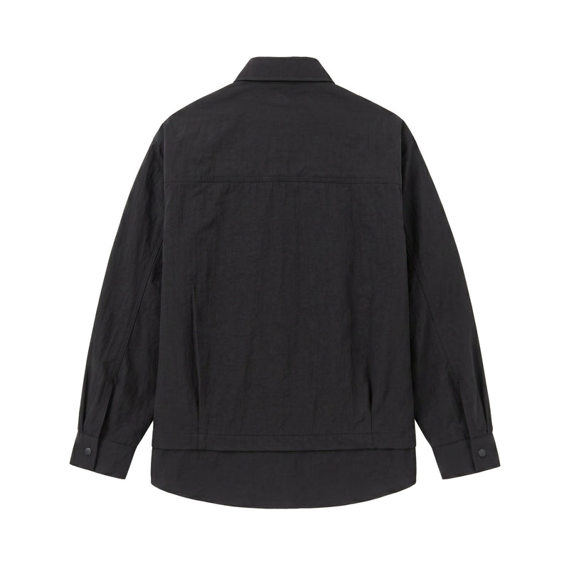 Streetwear Long Sleeve Shirt for Men with Patchwork Design