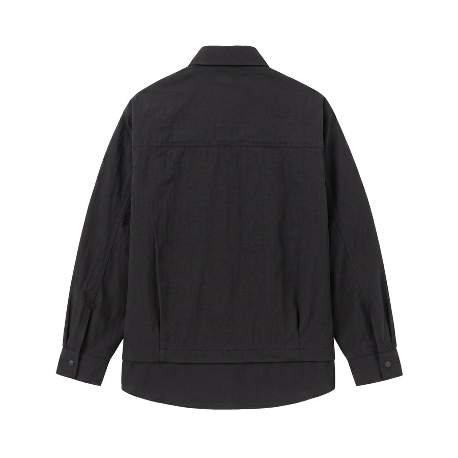 Streetwear Long Sleeve Shirt for Men with Patchwork Design