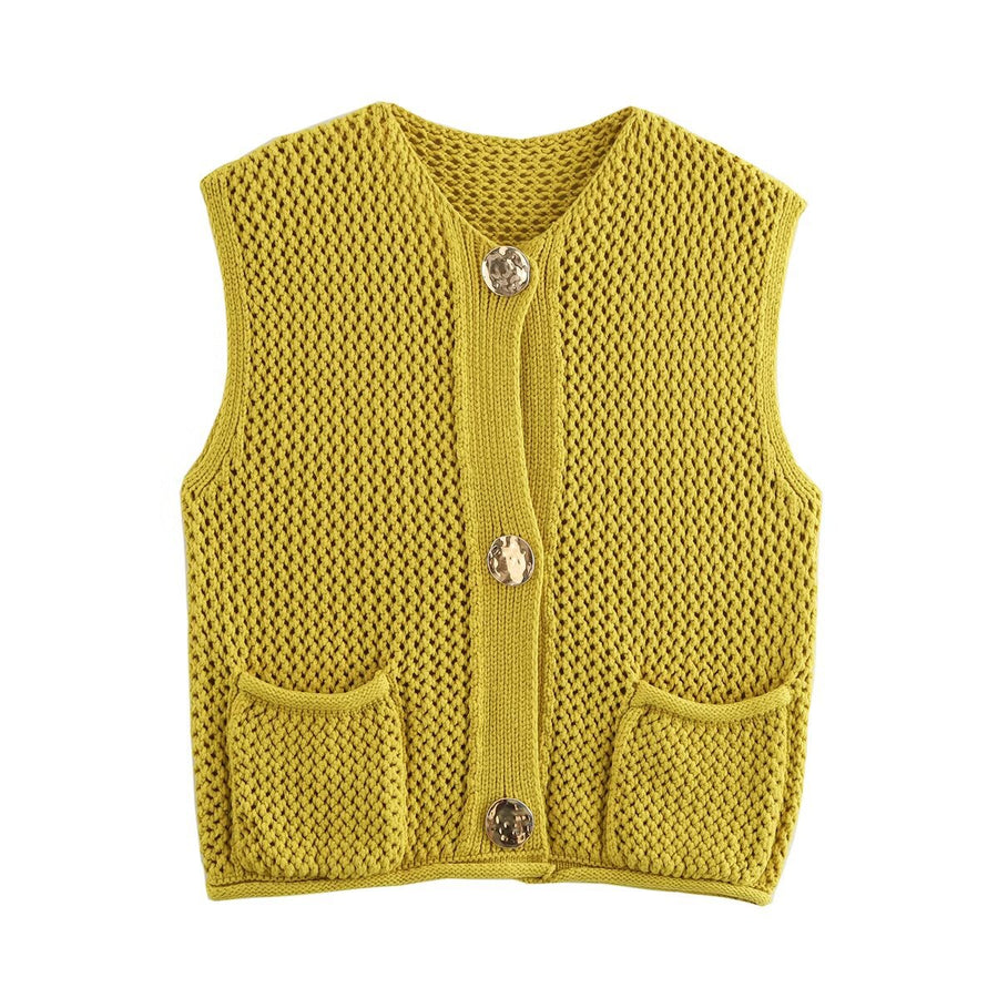 Women's streetwear fashion crochet hollow vest