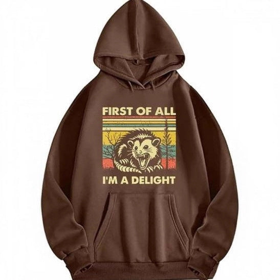 Couples Casual Hoodie with Print Pattern,Streetwear Style