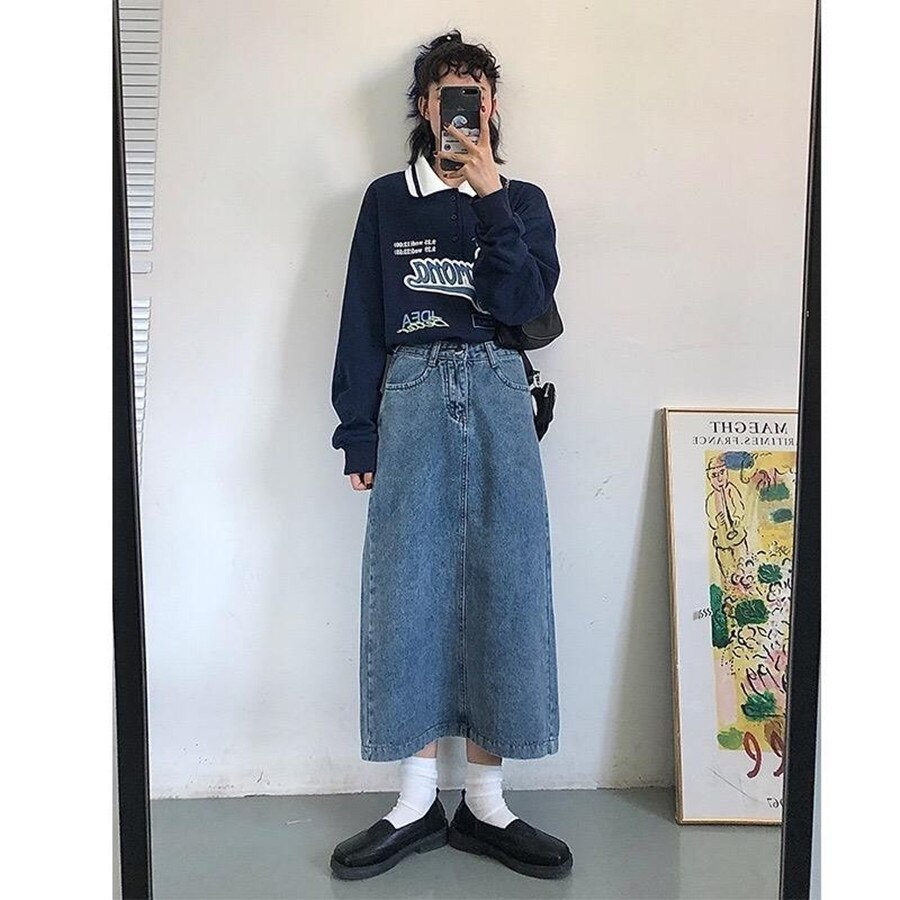 Vintage Polo Collar Oversized Hoodies Women Korean Trendy 2020 Autumn Letter Print Sweatshirt Loose Harajuku Top Long Sleeve
