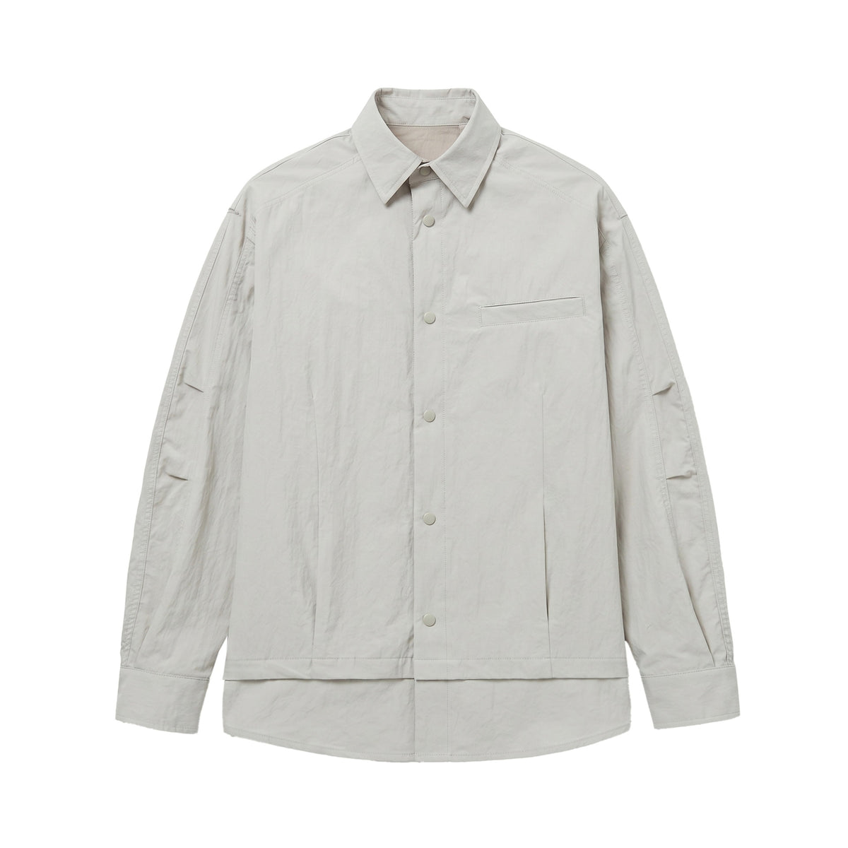 Streetwear Long Sleeve Shirt for Men with Patchwork Design
