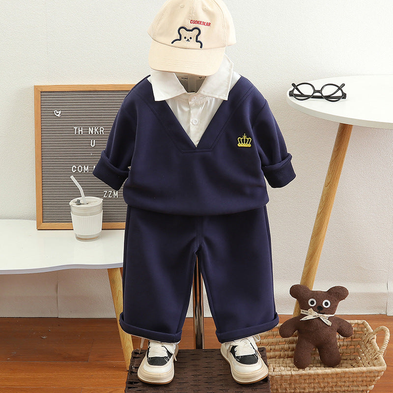 Baby children's clothing casual baby long sleeved two-piece set