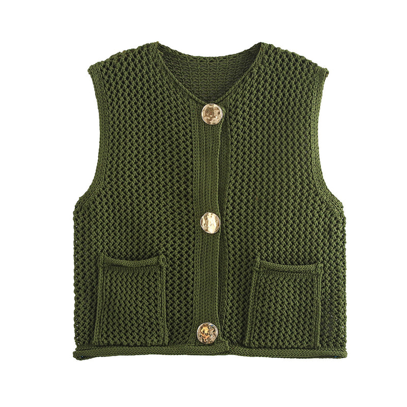 Women's streetwear fashion crochet hollow vest