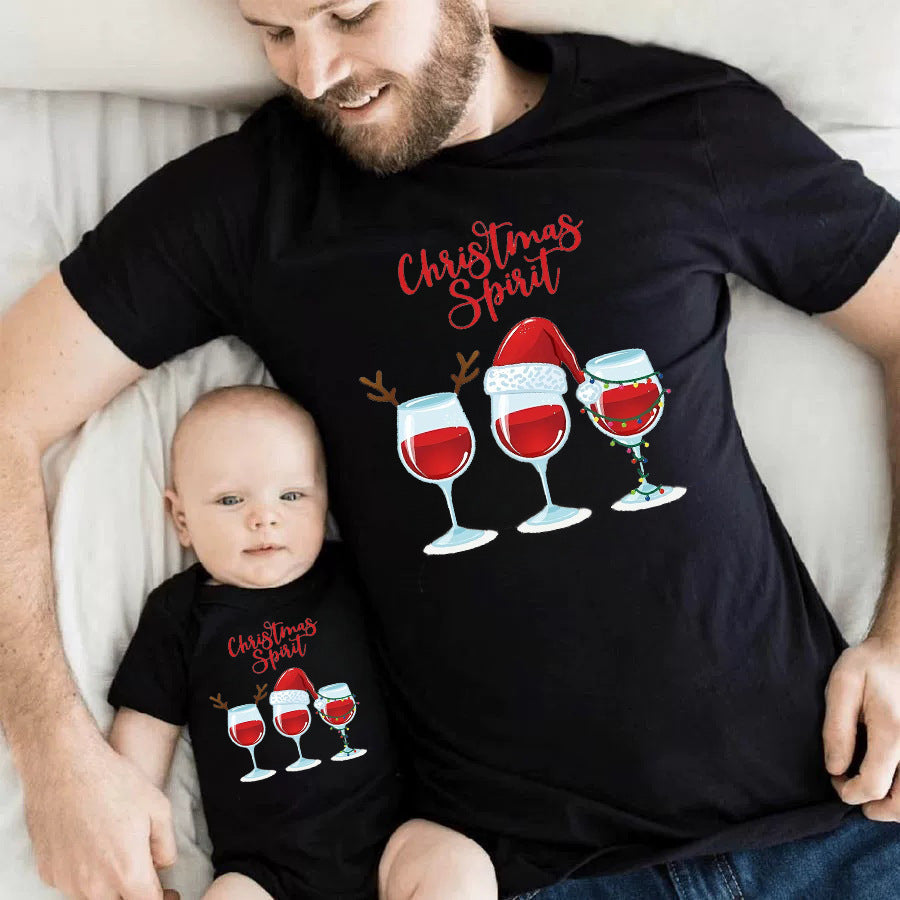 Cotton Family Matching Short Sleeve T-Shirt for Summer Family Outfits