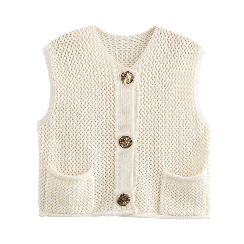 Women's streetwear fashion crochet hollow vest