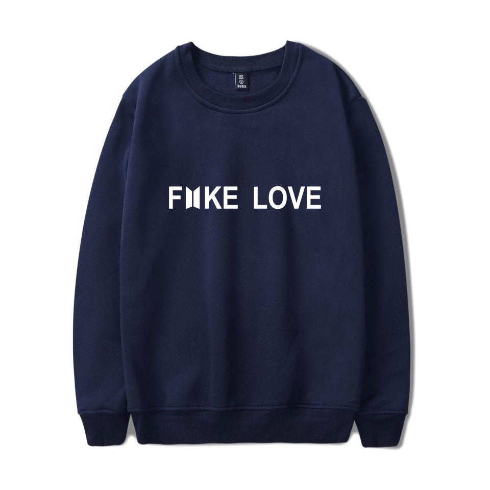 BTS Hoodies Women Kpop Fake Love Clothes Pullovers Casual Long Sleeve Sweatshirt Oversized Sweatshirt